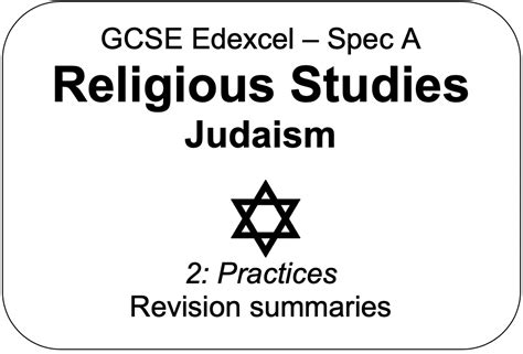 Judaism Revision Guide Gcse Religious Studies Rers Edexcel Spec A