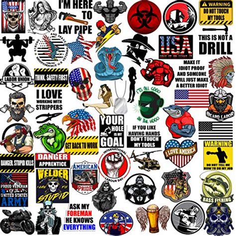 Hard Hat Stickers 50 Mega Pack Tool Box Stickers And Decals For