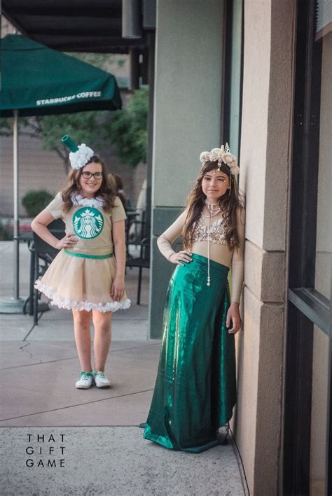 Matching Halloween Costumes Starbucks Mermaid And Frappuccino Diy