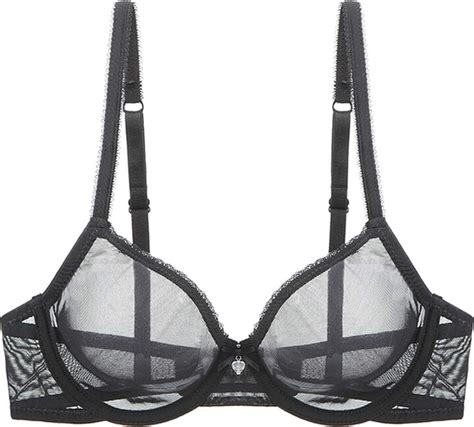 yandw sexy sheer see through bras unlined underwire lace mesh non padded ultra thin clear