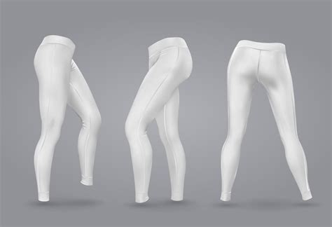 Women Leggings Mockup In Front And Back View Isolated On A Gray