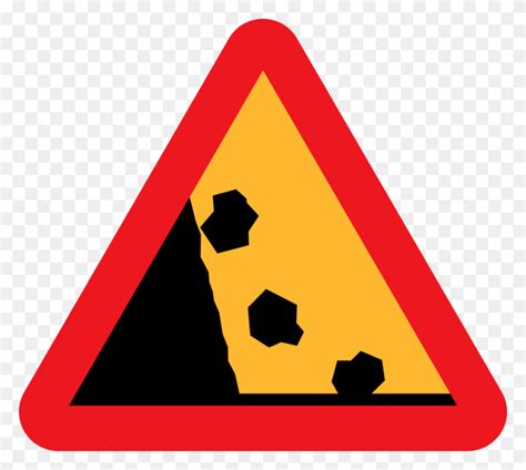 Traffic Sign Rock Warning Sign Straight Road Clipart Flyclipart