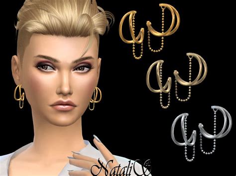 Sims 4 Accessories Chain Earrings Circle Earrings Life Sim Best Sims