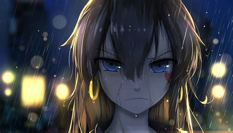 Blue Eyes Anime Girl Best Wallpaper Anime Girl Angry Crying 70316