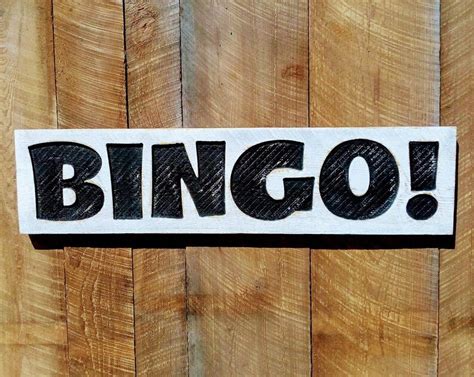 Bingo Sign Carved In A 40x10 Solid Wood Board Etsy