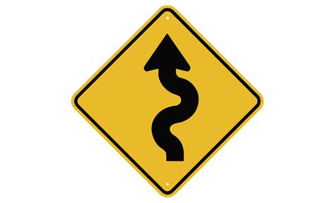 Winding Road Sign On Transparent Background 19787006 PNG
