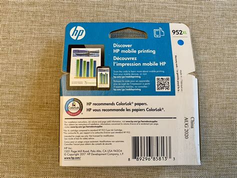 Hp 952xl High Yield Inkjet Ink Cartridge Cyan Expiration Aug 2020 Sealed Ebay