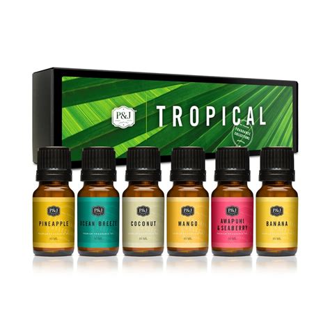 Tropical Set Of 6 Fragrance Oils Premium Grade Scented Oil 10ml