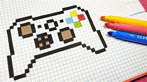 Pixel Art Hecho A Mano Cómo Dibujar Un Mando De Xbox Dibujos En