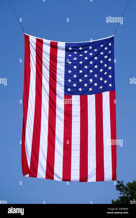 American Flag Hanging Down Stock Photo Alamy