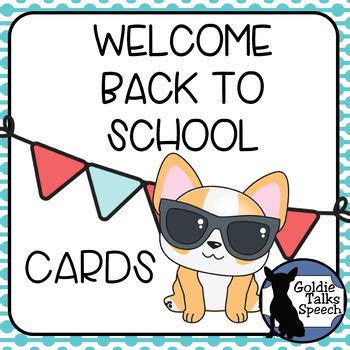 Don't forget to sign your card! Welcome Back to School Cards by GoldieTalks Speech | TpT