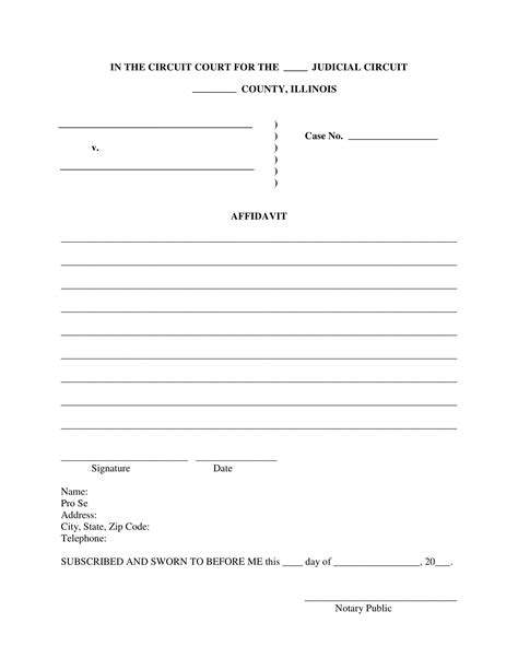 Free Printable Blank Affidavit Form 2024