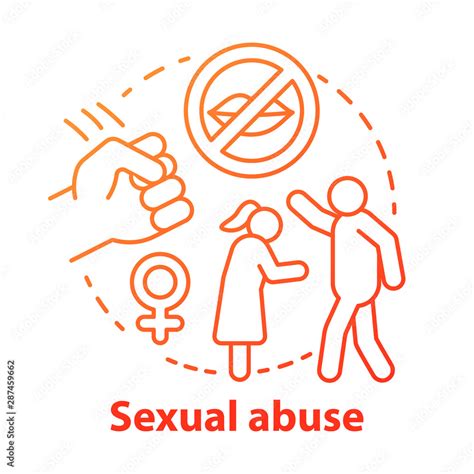 Sexual Abuse Concept Icon Domestic Violence Harassment Against Women Idea Thin Line