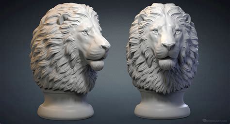 Lion Head 3d Models Digital Sculpture Behance