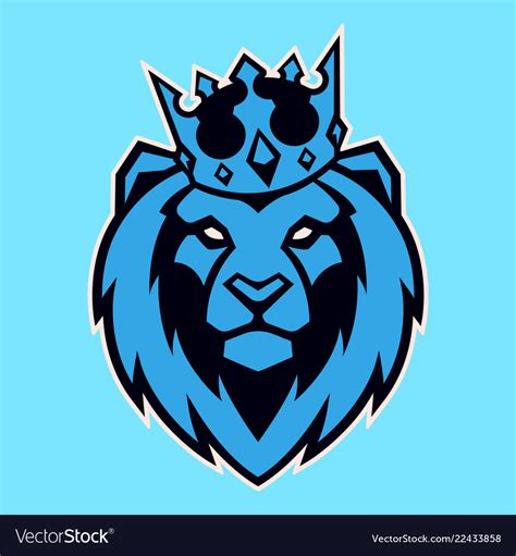 Lion In Crown Mascot Royalty Free Vector Image