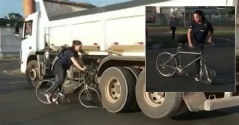 Girl Almost Crushed By Lorry During Tv News Report On Dangerous