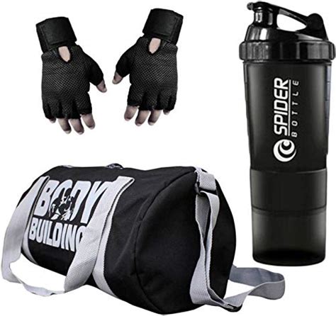 Udak Combo Of Gym Accessories Kit Hand Support Gloves 20 L Orange Bag
