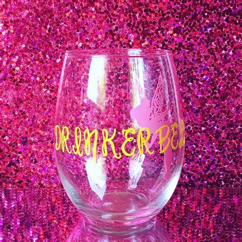 1 Pink Drinkerbell Stemless Wine Glass Sassy Friend T Drinkerbell Tinkerbell Disney