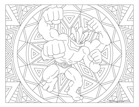 Pokemon Coloring Pages Machamp At Getdrawings Free Download