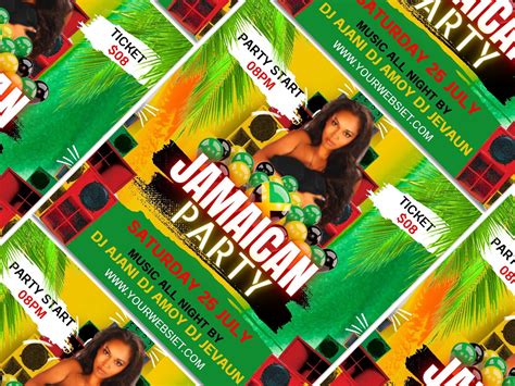 Jamaican Party Flyer Canva Template For Diy Social Media Marketing Etsy