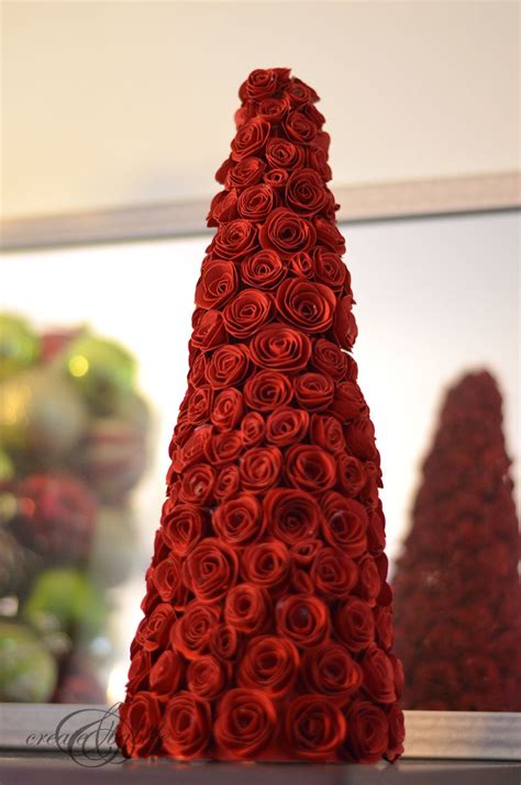 Rolled Paper Roses Christmas Tree Create And Babble
