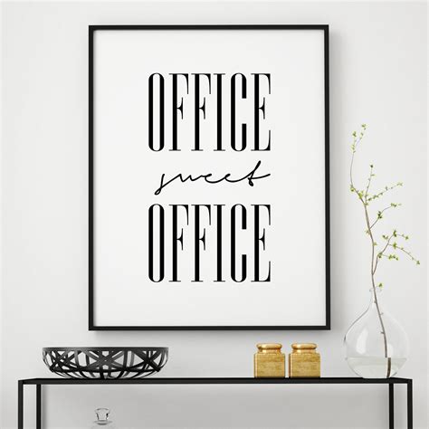Office Sweet Office Print Office Wall Decor Wall Art Quotes Etsy