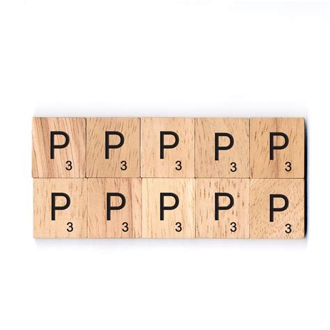 Letter P Wooden Scrabble Tiles Bsiri Games