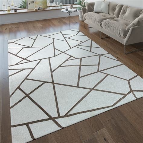 Dieser teppich ist nicht nur eine erscheinung, es gibt ihn wirklich! Wohnzimmer Teppich Geometrisch Creme | Teppich.de