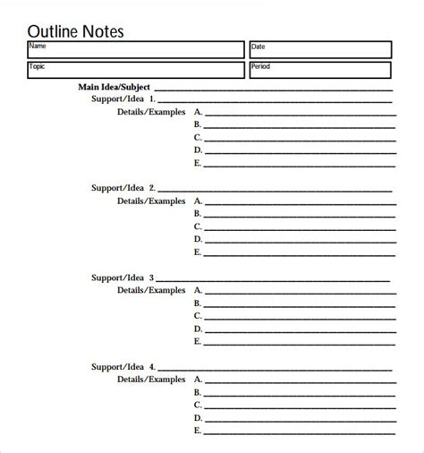 Blank Key Word Outline Outline Template 11 Download Free Documents