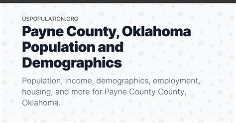 Payne County Oklahoma Population Income Demographics Employment