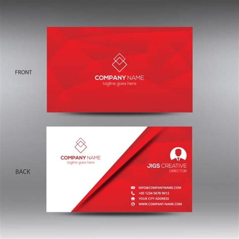 White And Red Business Card Eps Vector Uidownload