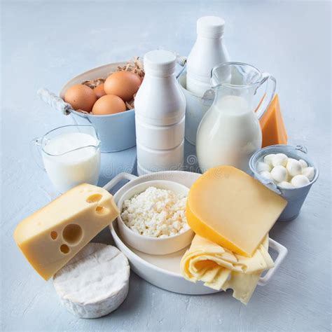 Different Types Of Dairy Products Stock Image Image Of Eating