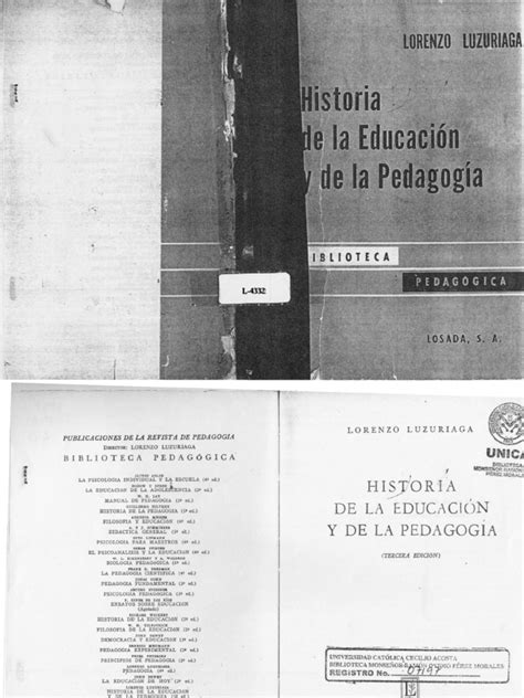 1 3 Luzuriaga L 1958 Historia De La Educacion Y De La Pedagogia Losada Bs As Pdf