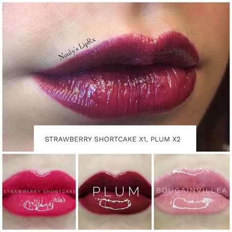 Layered Strawberry Shortcake LipSense X1 Plum LipSense X2 With
