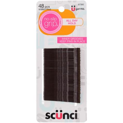 Scunci No Slip Grip All Day Hold Bobby Pins Metallic Brown 48 Ct 1