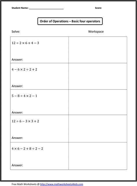 This set of 4th grade worksheets has more fraction worksheets, including. Pemdas Worksheets With Answers (With images) | Free math ...