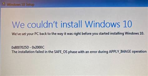 Fix Windows 10 Installation Failed In The Safe OS Phase Technipages