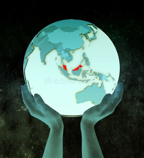 Malaysia On Blue Earth With Network Stock Illustration Illustration