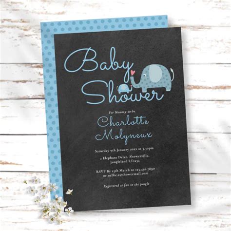 Polka Dot Elephants Baby Shower Sprinkle Boho Invitation Zazzle