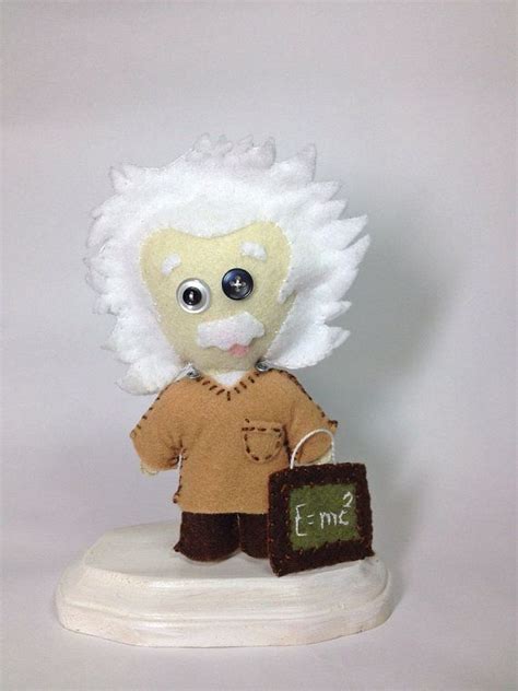 Collectible Handmade Albert Einstein Felt Doll Figurine Ooak Soft