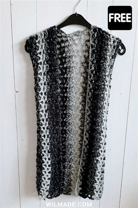 Crochet A Sleeveless Vest With Scarfie Yarn Free Pattern By Wilmade