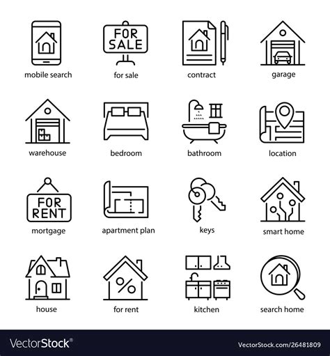 Real Estate Icon Set Professional Investment In Vector Image