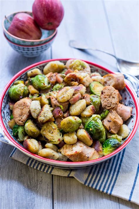 Package chicken sausage sliced into 1/2 inch rounds (any flavor). Gnocchi with Chicken Sausage, Brussel Sprouts and Apples ...