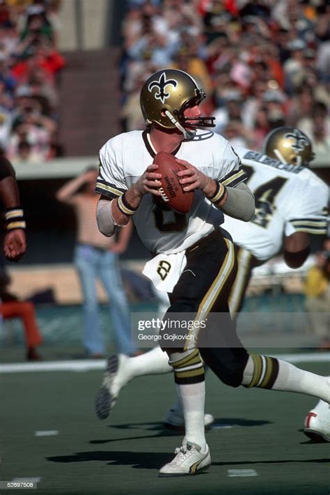 Quarterback Archie Manning Of The New Orleans Saints Drops Back To