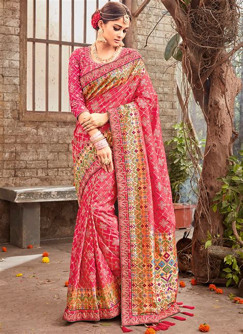 Pink Pure Banarasi Silk Designer Wedding Saree