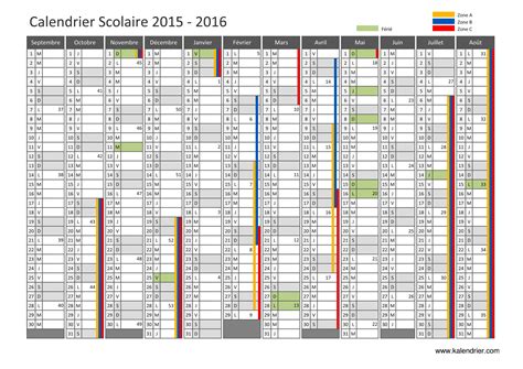 Calendrier Scolaire 2016 Imagexxl