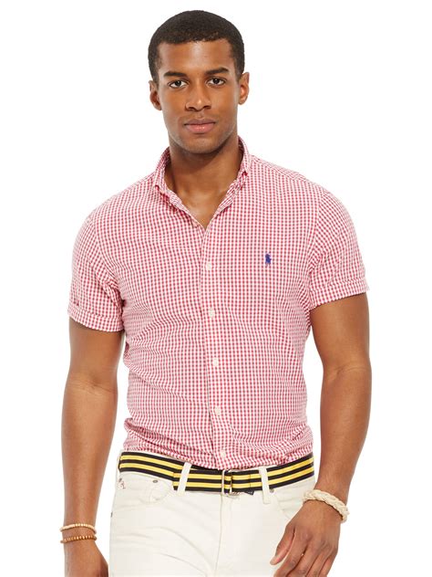 Polos & polo shirts for men. Polo Ralph Lauren Seersucker Gingham Short Sleeve Shirt in ...