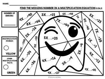 Candy corn addition coloring page. Halloween Math 3rd grade {Color by number} by Satsumas and ...