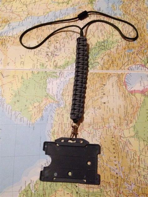Grey And Green Paracord Lanyard Id Card Holder By Theukparacordman