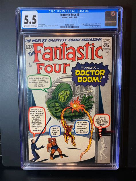 Fantastic Four 5 5 Cgc 55 First Appearance Of Doctor Doom Comic